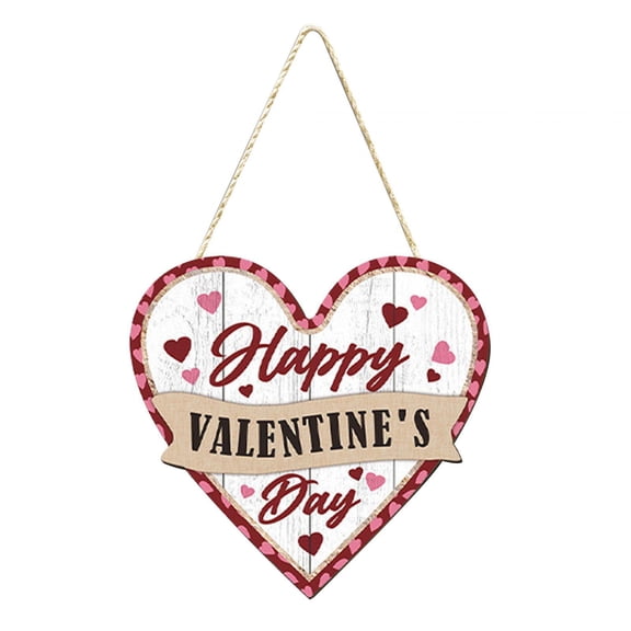 Esquirla Wooden Hanging Sign, Valentine's Day Decoration, Door Hanging Decoration, Wall Plaque Ornament for Marriage Proposal, Anniversary, Porch Heart
