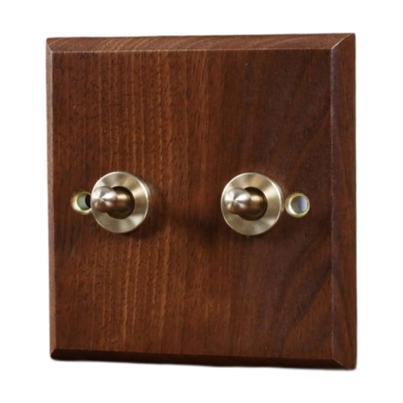Esquirla Wooden Lighting Switch Plate Premium Outlet Panel for Hotel Kitchen Room Two Levers