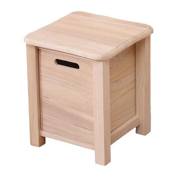 Esquirla Wooden Storage Stool Decor with Rounded Edges for Apartment Doorway Entryway 30cmx30cmx35cm Wood
