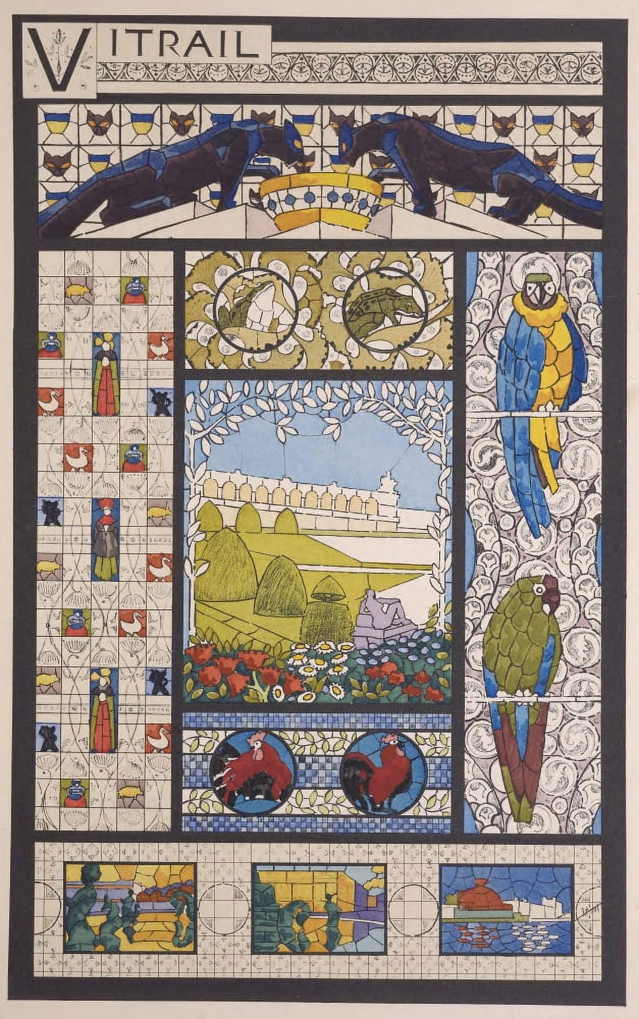 Esquisses decoratives c1900-12 Canvas Art - Rene Binet (18 x 24)