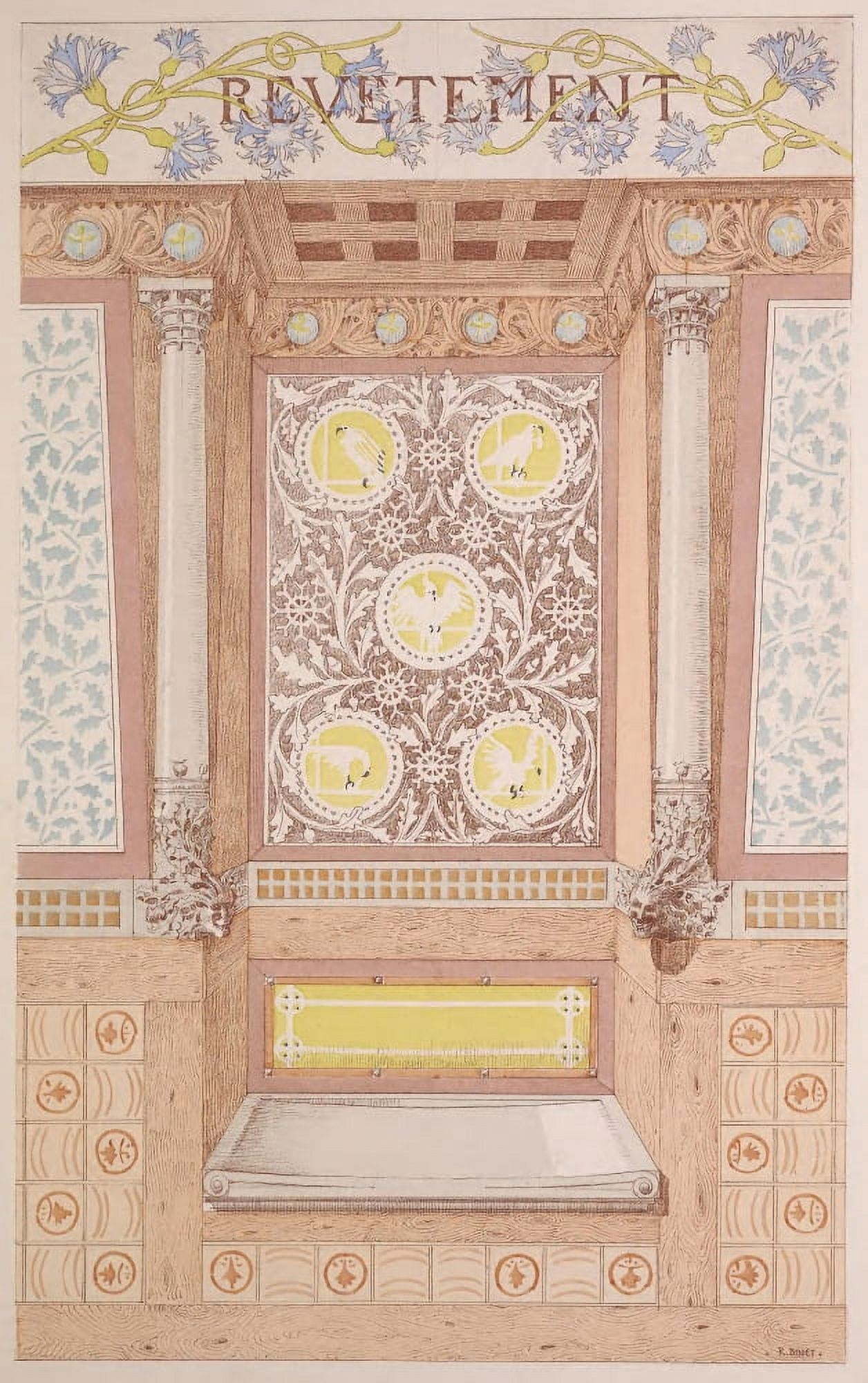 Esquisses decoratives c1900-8 Canvas Art - Rene Binet (18 x 24)