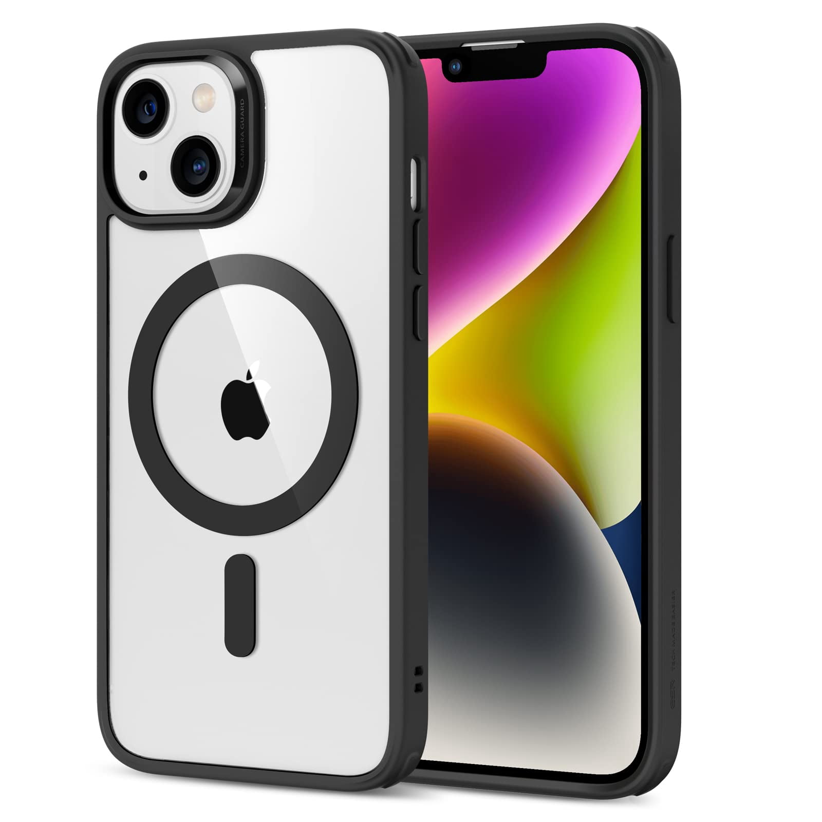 Esr For 14 Plus Case  Compatible With Magsafe Shockproof Military-grade Protection Yellowing Resistant Magnetic Phone 14 Classic Hybrid (halolock) Clear Black