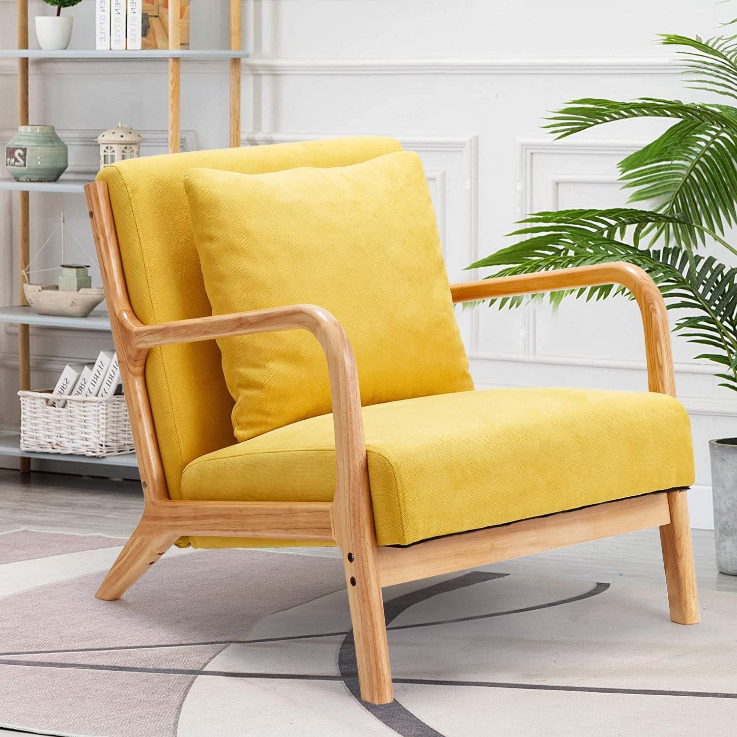 Esright Mid Century Modern Accent Chair, Fabric Arm Chair, Accent Chair ...