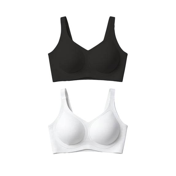 EssElegance Womens Wireless Jelly Bra, Plus Size Supportive Seamless Bras, Full Coverage Push Up No Underwire Tshirt Bras