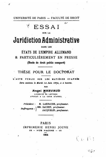 Essai sur la juridiction administrative dans les états de l'empire Allemand (Paperback)