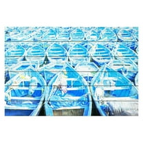 Essaouira Launch Painting Print on White Wood