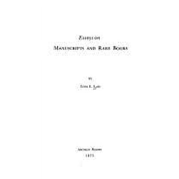 Pre-Owned Essays on Manuscripts and Rare Books 9780208015136 Used