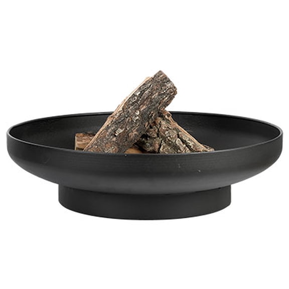 Esschert Design 23" Round Steel Low Fire Bowl with Column Base