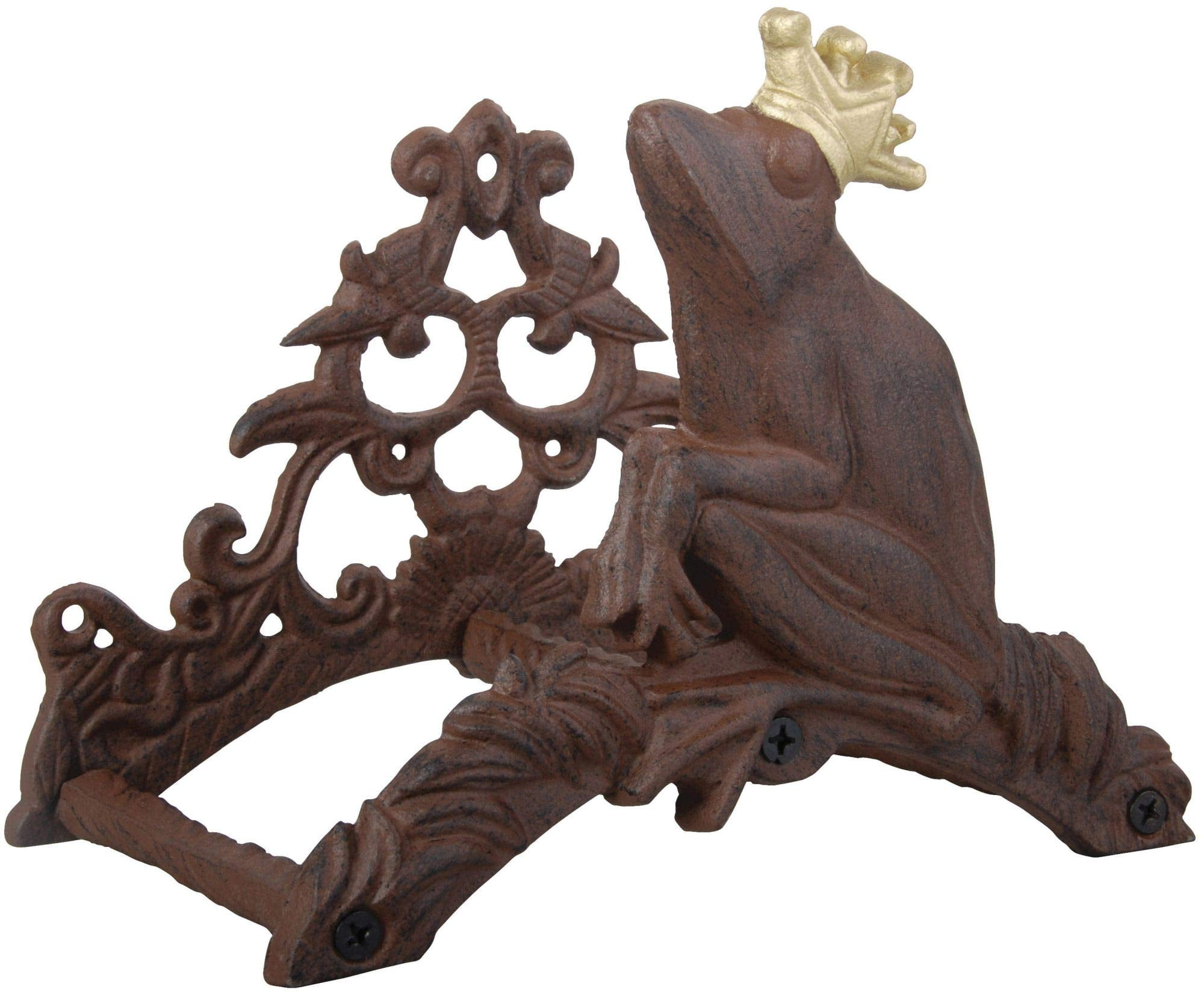 Esschert Design Antique Hose Holder Frog Prince, Brown