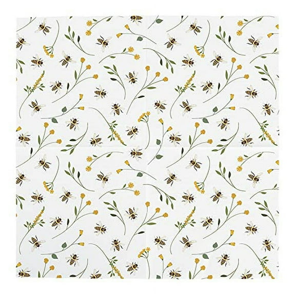 Esschert Design Paper Napkins Bee Design Yellow 6.5 x 6.5 Inch 1 Ply