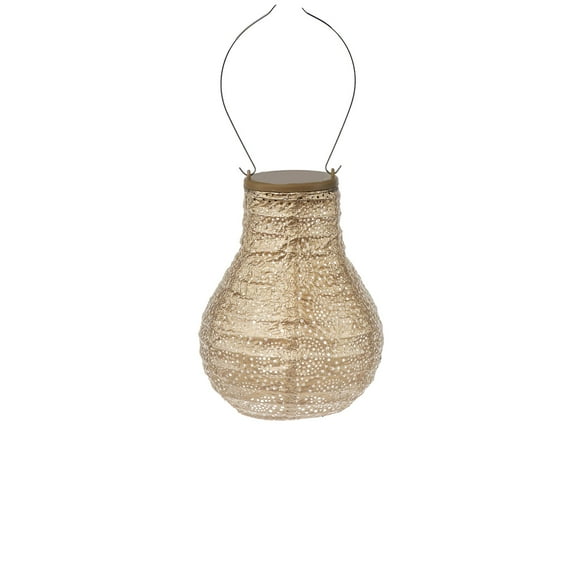 Esschert Design Bulb LED Lighted Bazaar Lantern - 14" - Gold