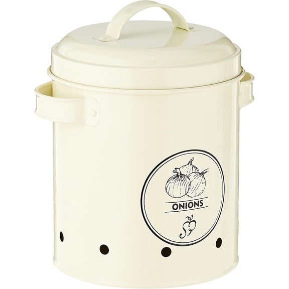 Esschert Design Onions Storage Tin, 1.93 Liters, Metal