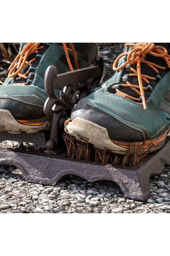 Cast Iron Boot Brush with Scraper – Outdoor Shoe & Boot Cleaner with Coir Bristles
