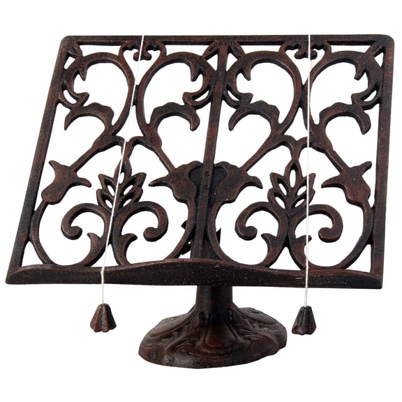Esschert Design Cast Iron Cookbook Stand, 5"D x 10"W x 1"H, Black