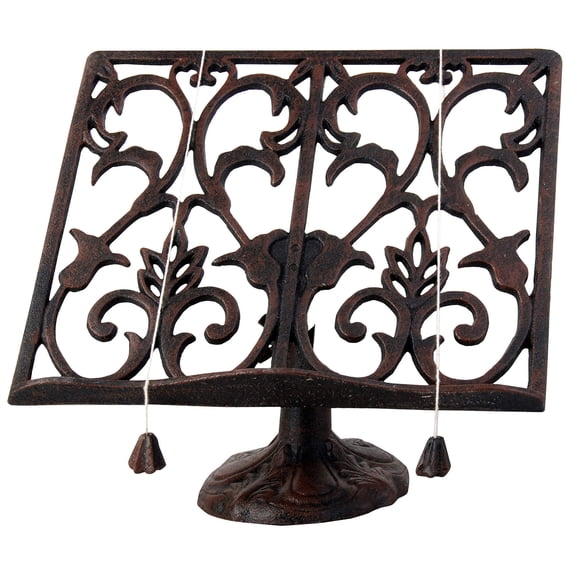 Esschert Design Cast Iron Cookbook Stand, 5"D x 10"W x 1"H, Black