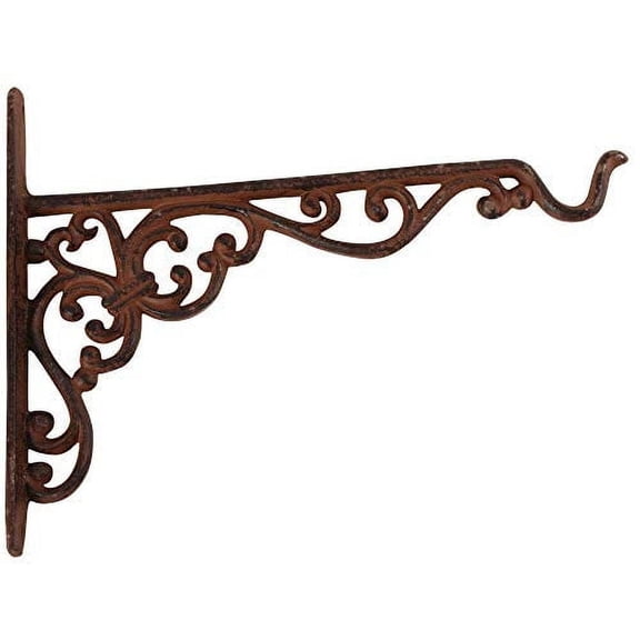 Esschert Design Large Cast Iron Hanging Basket Hook Sturdy Outdoor Wall Mount for Garden & Patio