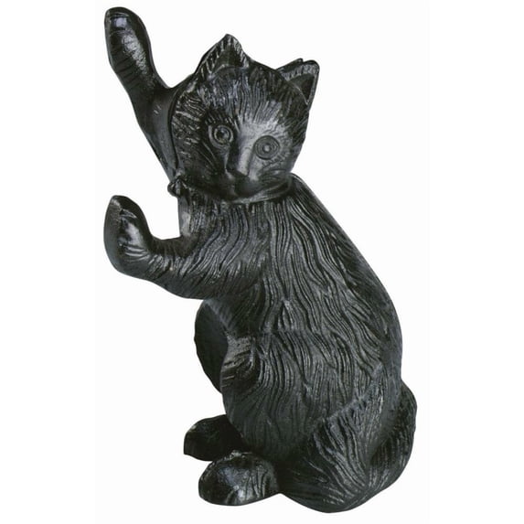 Esschert Design Stretching Cat Cast Iron Floor Door Stop Black