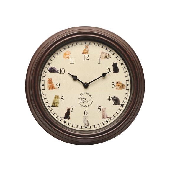 Fallen Fruits TF015 Cat Sound Cloc, 11.73"W x 11.73"H, Assorted