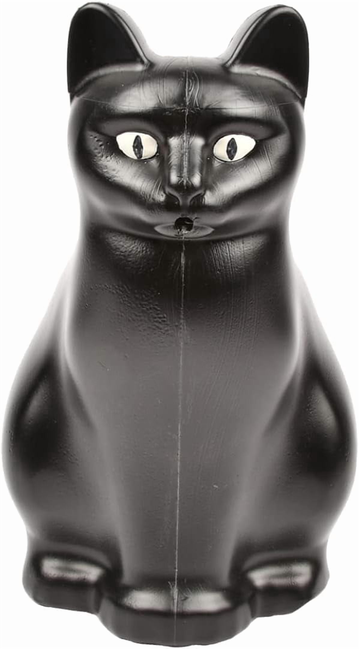 Esschert Design Plastic Cat Watering Can, 10.39 x 6.69 x 11.1 inches, Black