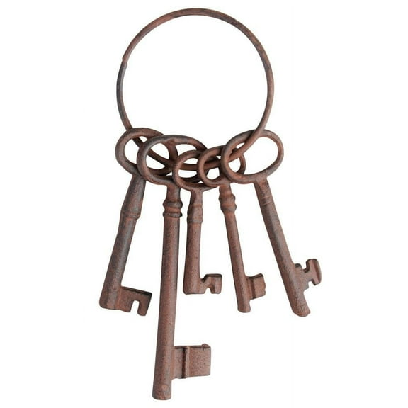 Esschert Design DB53 Set of Small Cast Iron Keys on Ring