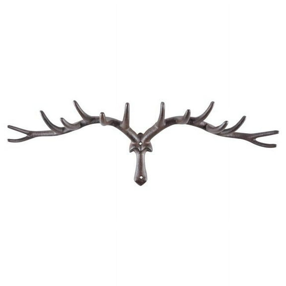 Esschert Design DB79 Antler Hook, Antique Brown - Cast Iron - Large