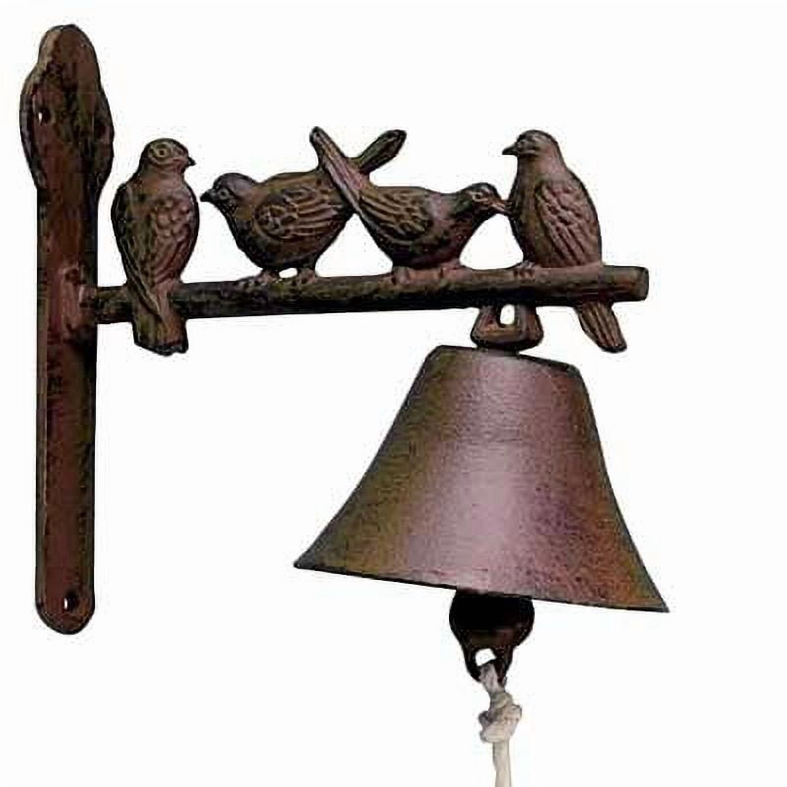 Esschert Design Doorbell Birds Cast Iron Wall Mount Decorative 8.58 x 4.37 x 7.52 Inch