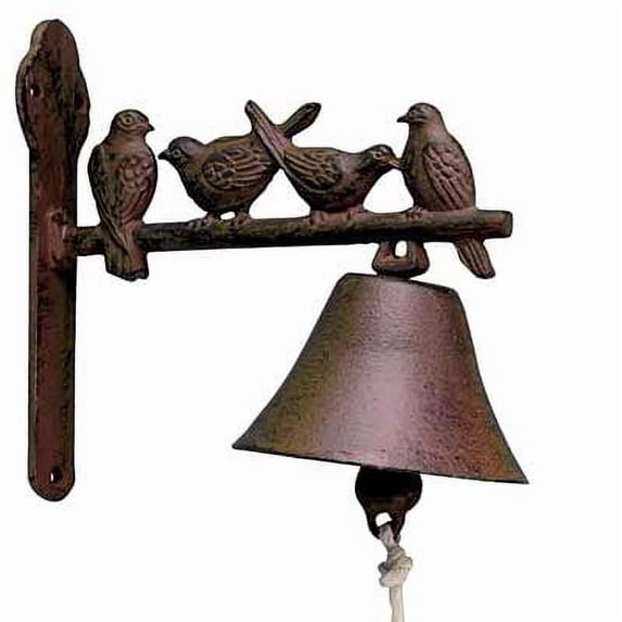 Esschert Design Doorbell Birds Cast Iron Wall Mount Decorative 8.58 x 4.37 x 7.52 Inch