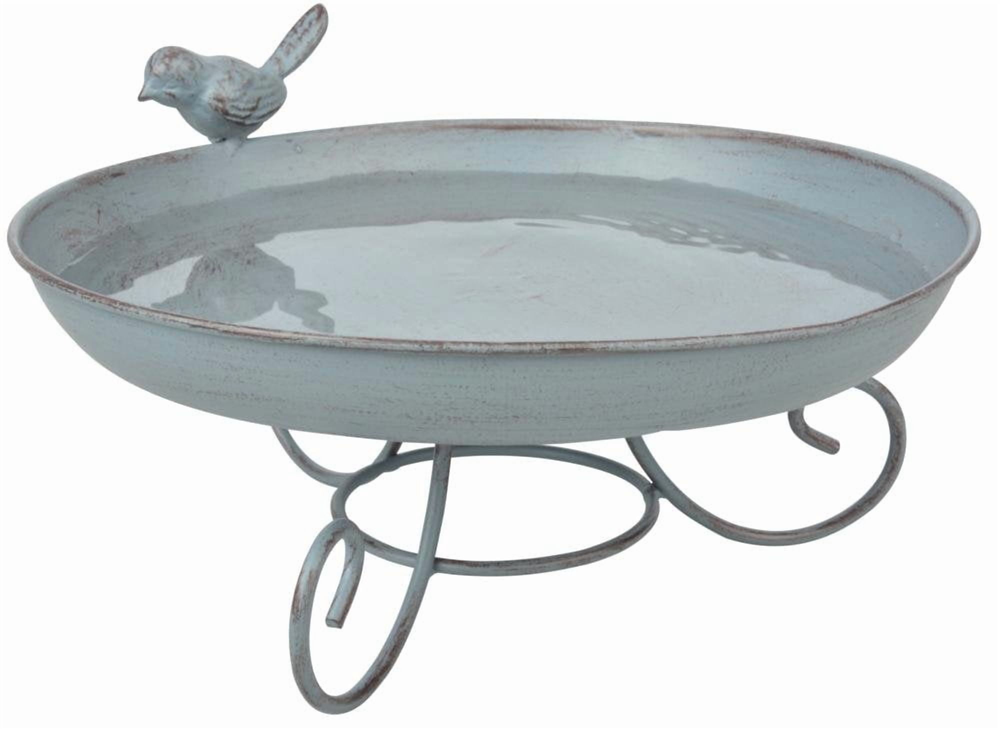 Esschert Design FB401 Series Standing Bird Bath, 8.5 x 8.5 x 4.6 inches, Grey