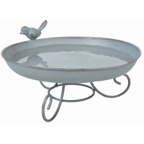 Esschert Design FB401 Series Standing Bird Bath, 8.5 x 8.5 x 4.6 inches, Grey