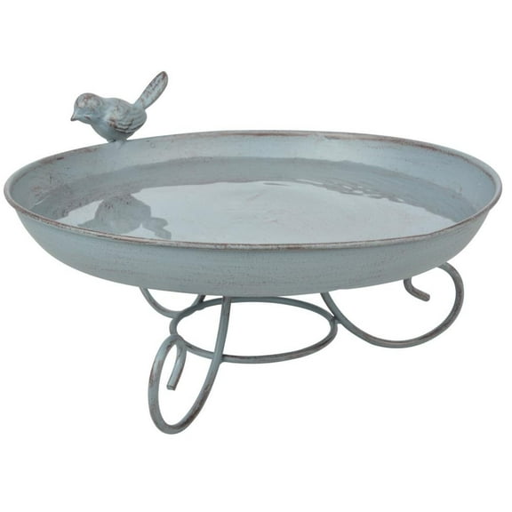 Esschert Design FB401 Series Standing Bird Bath, 8.5 x 8.5 x 4.6 inches, Grey
