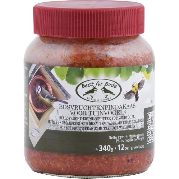Esschert Design Forest Fruit Peanut Butter Bird Feed Pate Jar 3.2 Inch