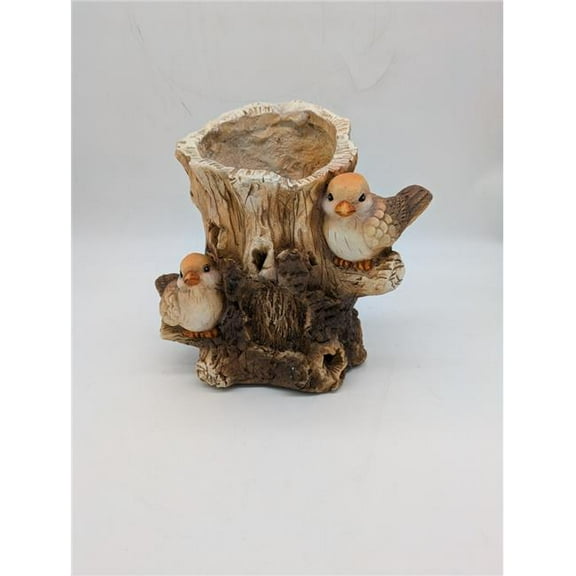 Esschert Design USPL015 Faux Wood Double Bird Log Planter