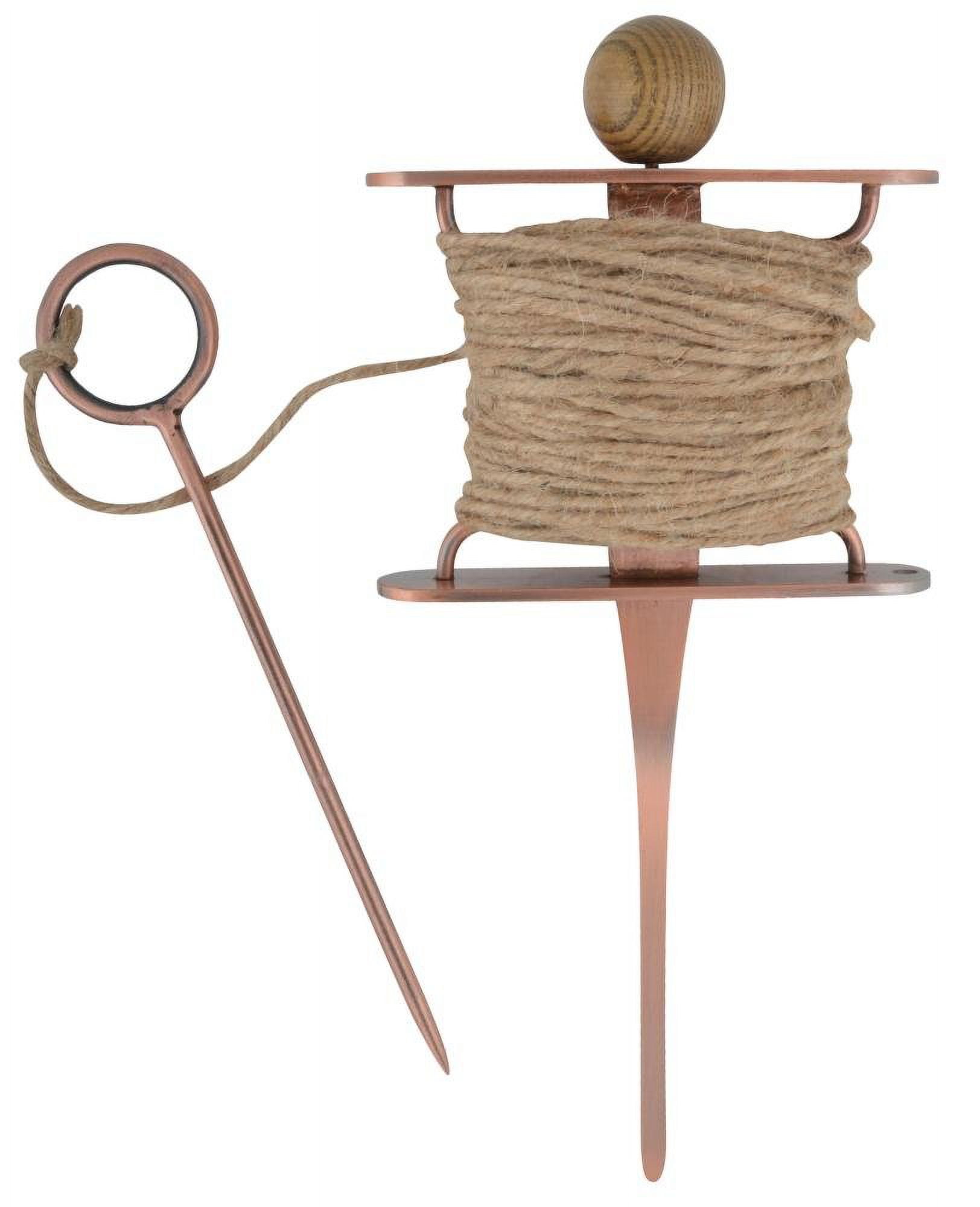 Esschert Design Copper Plated Row Marker with Twine Dispenser, 82 ft Garden Line