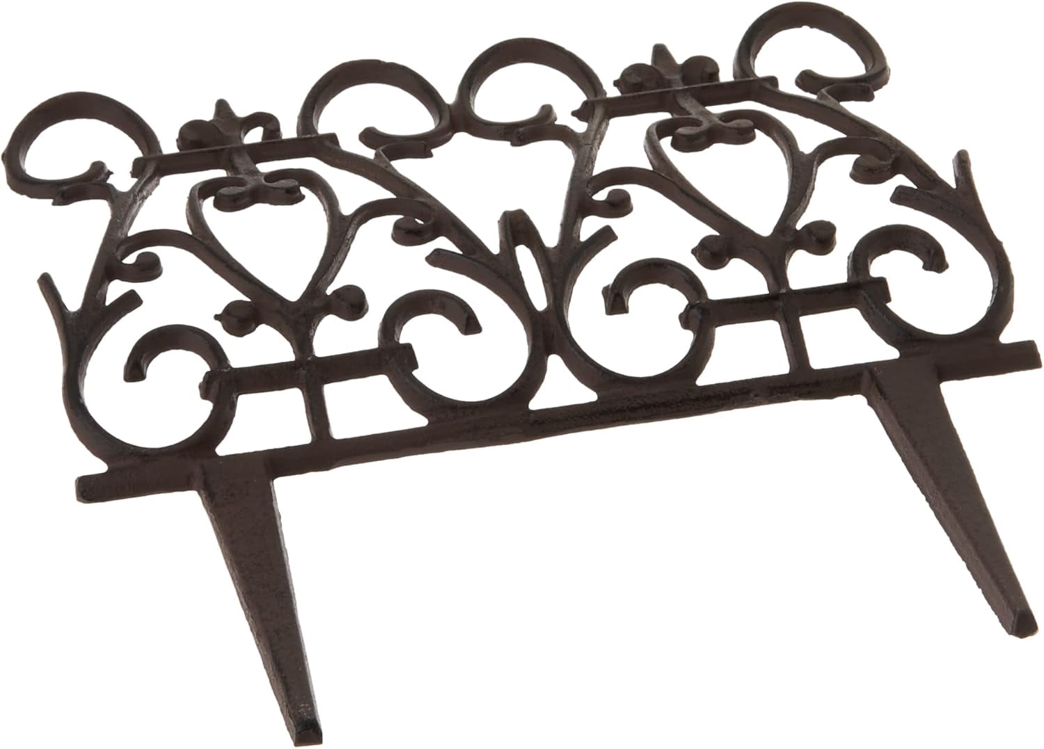 Esschert Design Antique Brown Cast Iron Garden Fence Edging 10 Inch