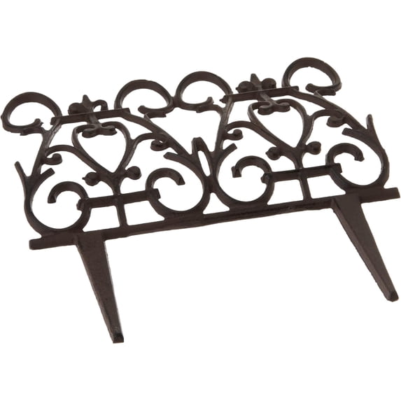 Esschert Design Antique Brown Cast Iron Garden Fence Edging 10 Inch