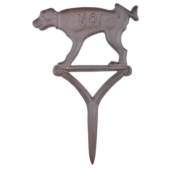 Esschert Design Dog Sign No Peeing Cast Iron Brown