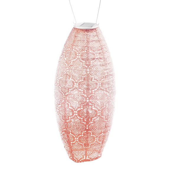 Esschert Design Long Oval LED Lighted Bazaar Lantern - 23.75" - Pink