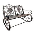 thumbnail image 1 of Esschert Design Metal Rocking Bench, Brushed Copper, 47"L, 1 of 2