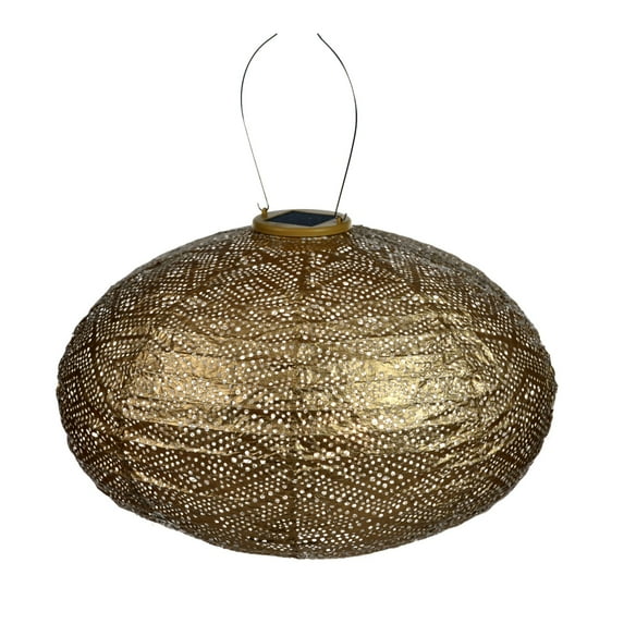Esschert Design Oval LED Lighted Bazaar Lantern - 16.5" - Gold