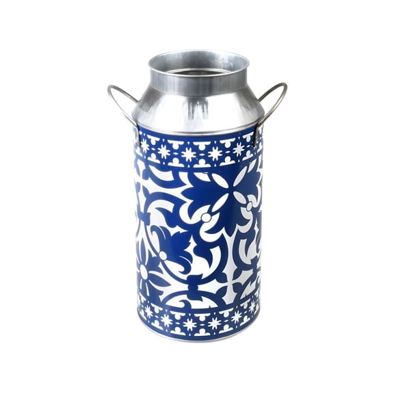 Esschert Design Portuguese Milk Churn, 5.8L, Blue, Traditional Portuguese Style