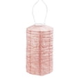 thumbnail image 1 of Esschert Design Pre-Lit Battery-Operated Cylinder Paisley Lantern - 19" - Pink, 1 of 2