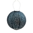 thumbnail image 1 of Esschert Design Round LED Lighted Ikat Lantern - 17.5" - Petrol Blue, 1 of 1