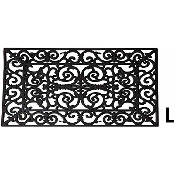 Esschert Design Rubber Doormat Rectangle Scroll Design Outdoor Entrance Mat