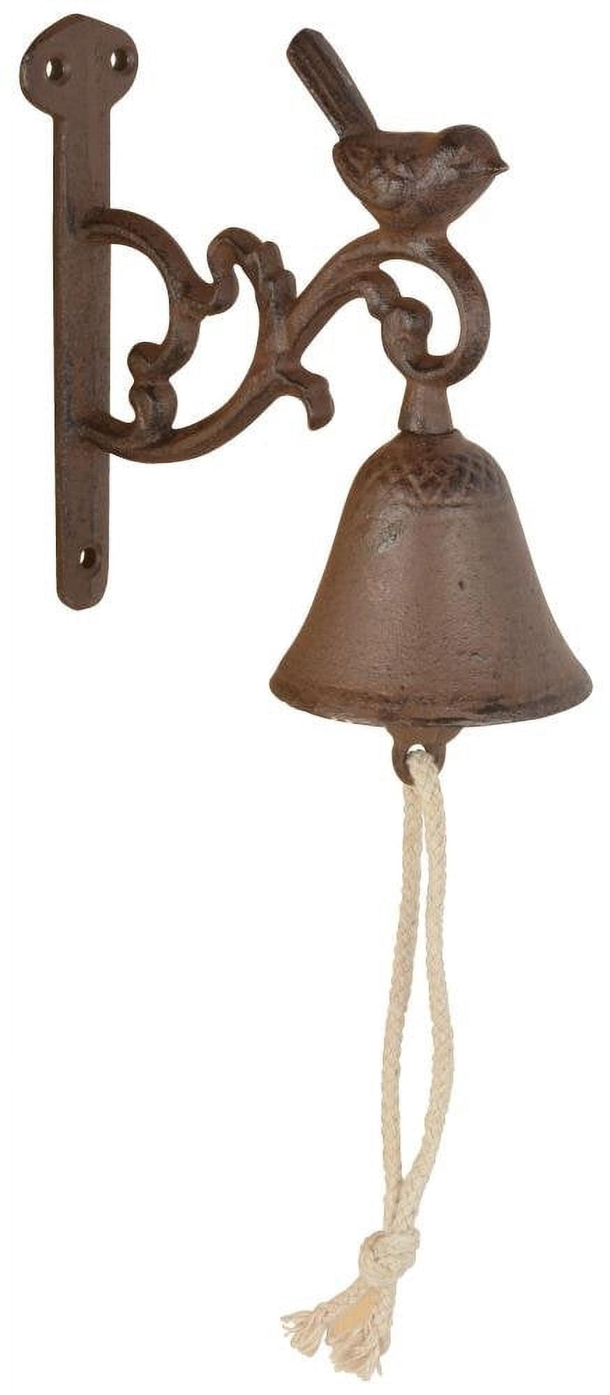Esschert Design Cast Iron Doorbell Bird Rustic Wall Mount Brown Small