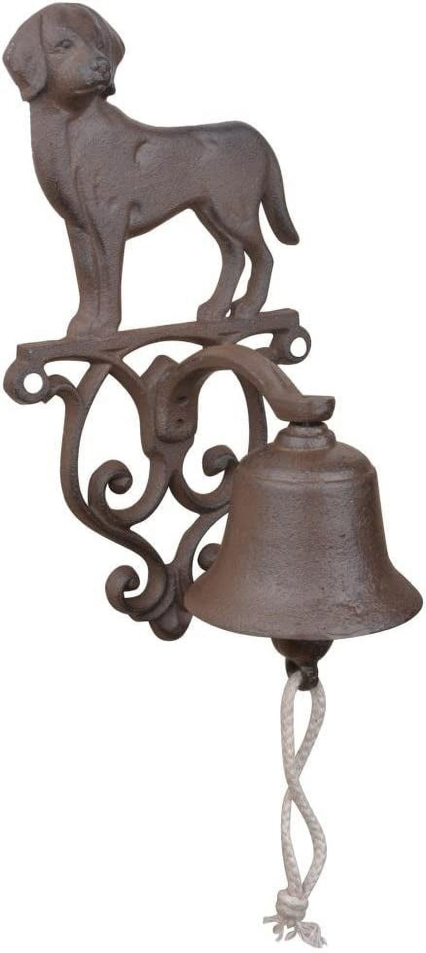 Esschert Design Rustic Cast Iron Dog Doorbell – Outdoor Pull Bell Entryway Decor (DB83)