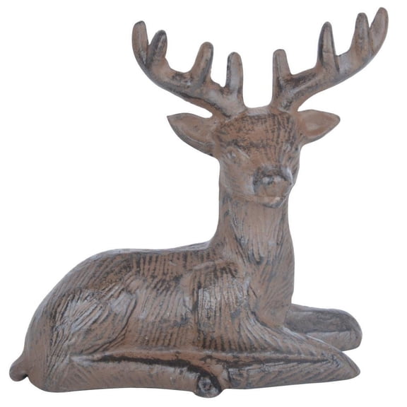 Esschert Design Resting Deer Cast Iron Garden Decor 7 Inch