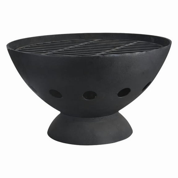 Esschert Design Cast Iron Fire Bowl with Grate, 21.5" dia.