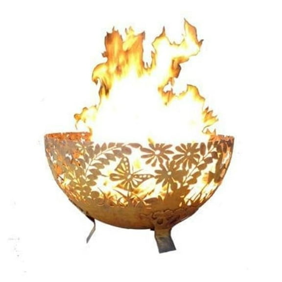 Esschert Design USA FF1028 Garden Fire Bowl, Rust Metal - Large