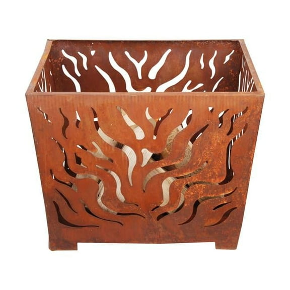 Esschert Design USA FF162 Flame Fire Basket, Rust Metal - Medium