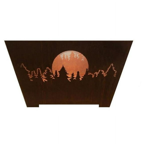 Esschert Design USA FF1003 Forest & Moon Fire Basket, Rust